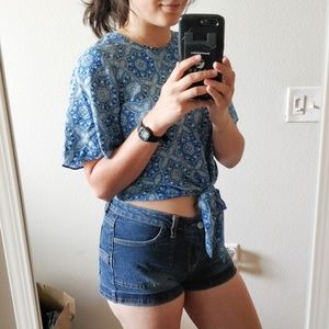 Blue Crop Top